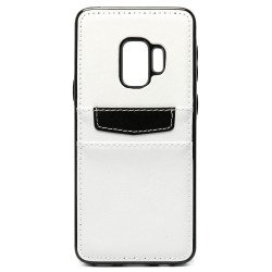 Galaxy S9+ (Plus) Leather Style Credit Card Case (White)